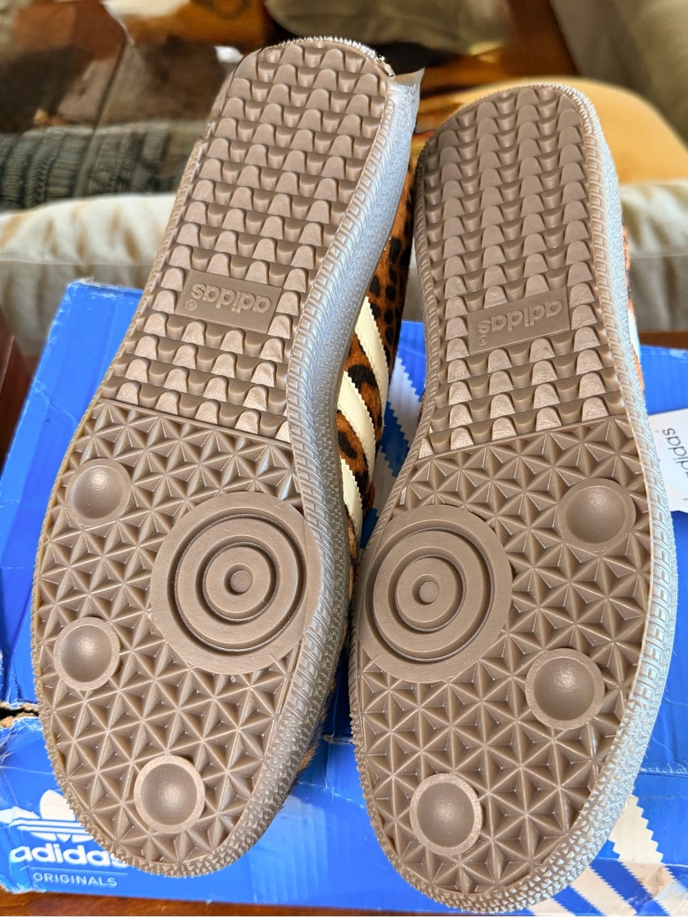 adidas Leopard Print Sneakers with Orange Laces - Picture 7 of 10